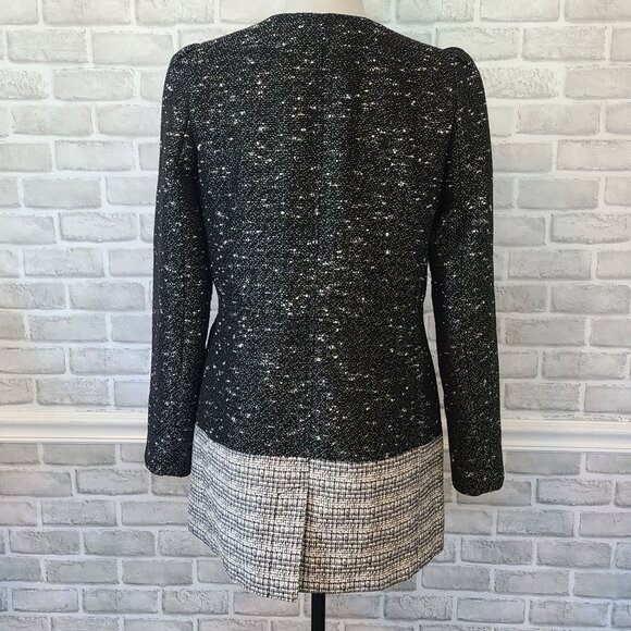 Banana Republic Women's Tweed Career Blazer Jacket Long Line Acadamia Small - Picture 3 of 11